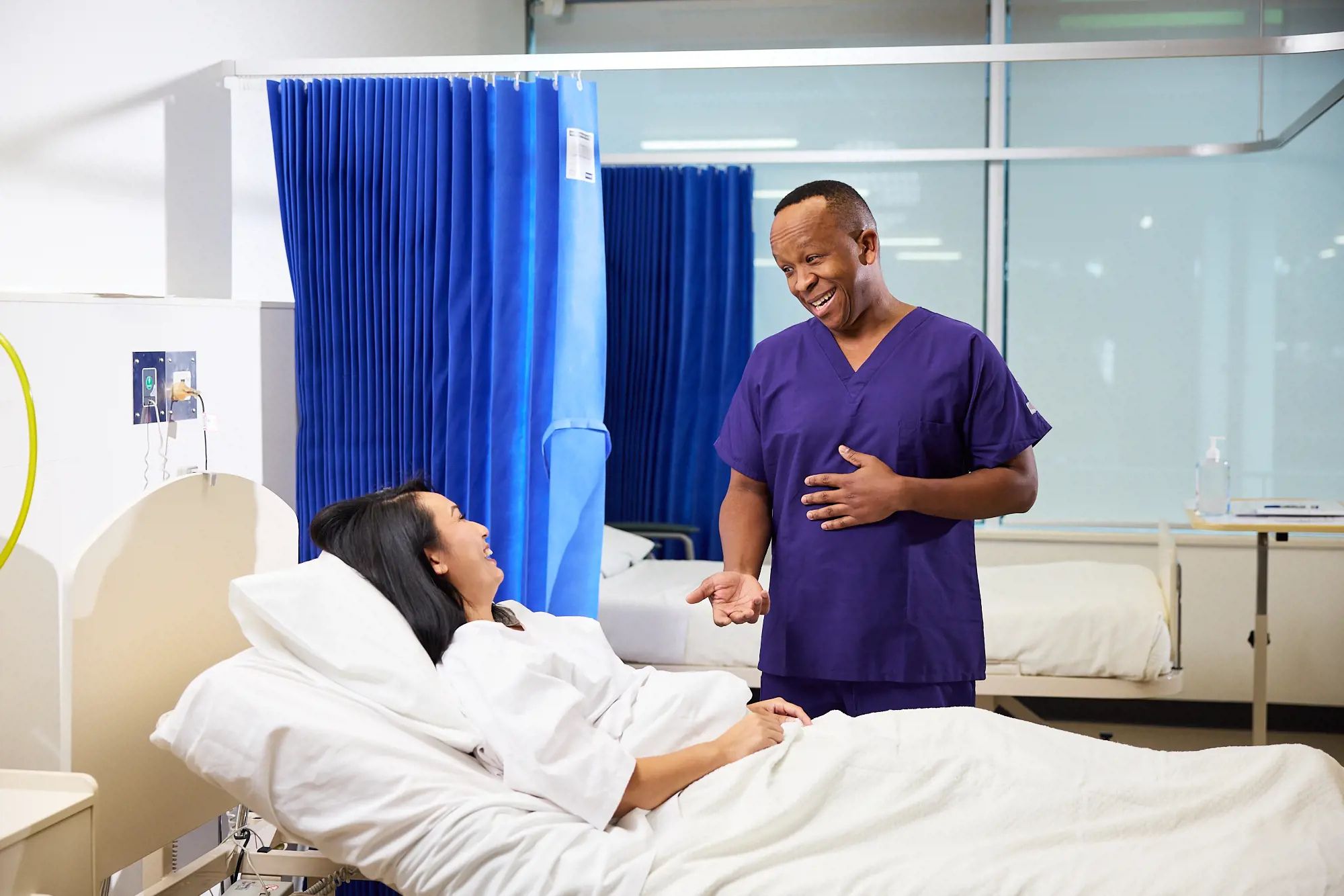 Emmanuel cares for a patient